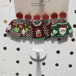 Christmas ugly sweater earrings